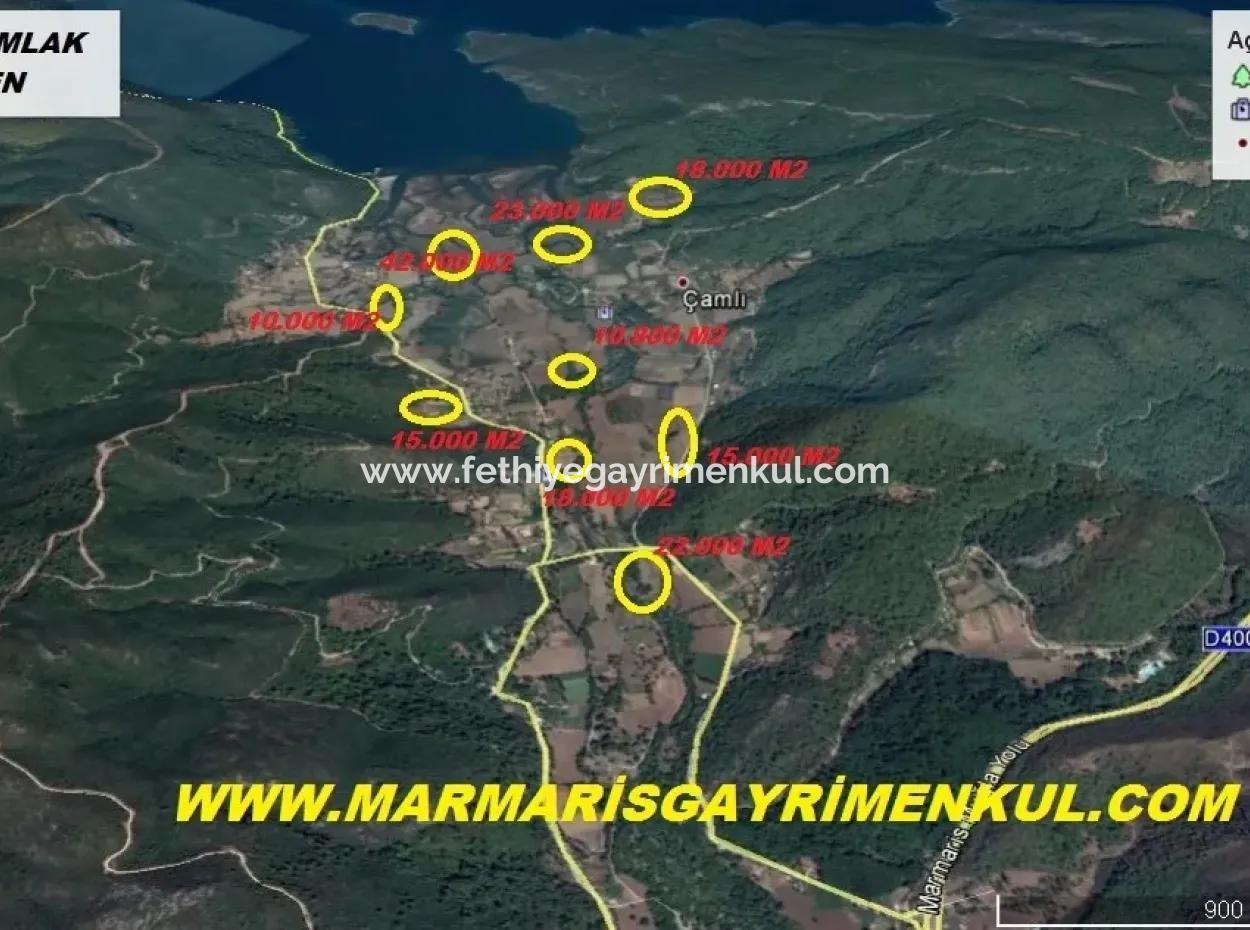 Urgent For Sale Plot In The Village Of 25.000 M2 Glazed Marmaris